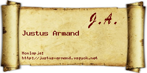 Justus Armand névjegykártya